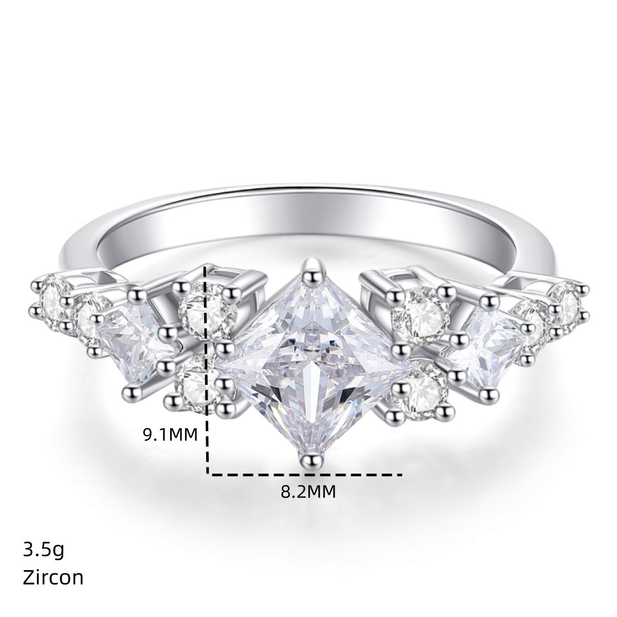 Moissanitring - S925 Sterling Silver