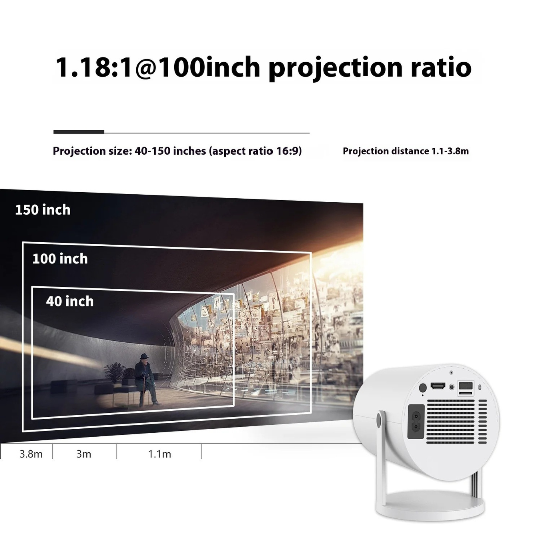 MagCubic Portabel Projektor 180° - Stödjer 4K