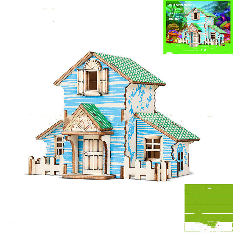 Trähuspussel 3D