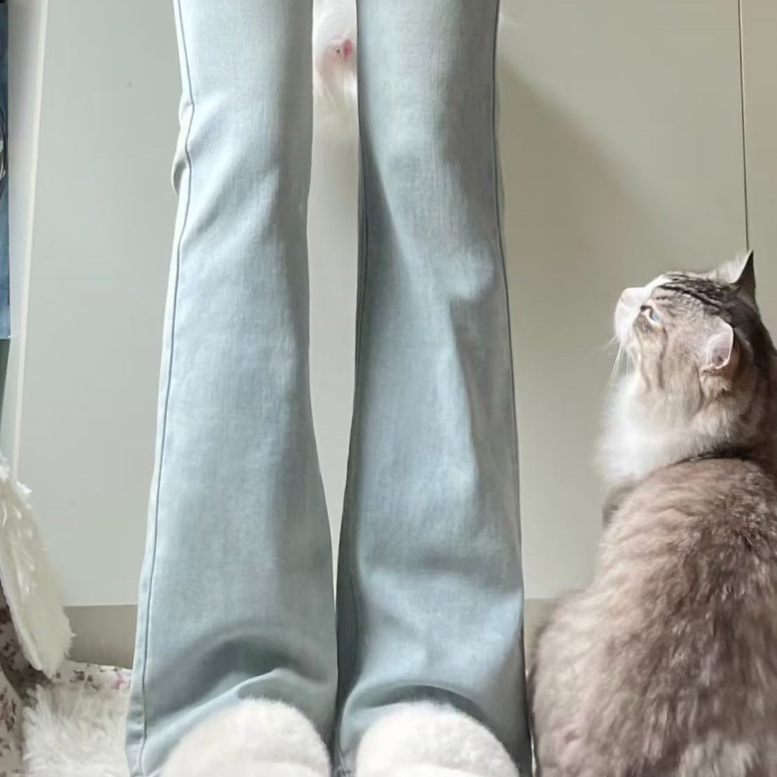 Trendiga Jeans hög midja