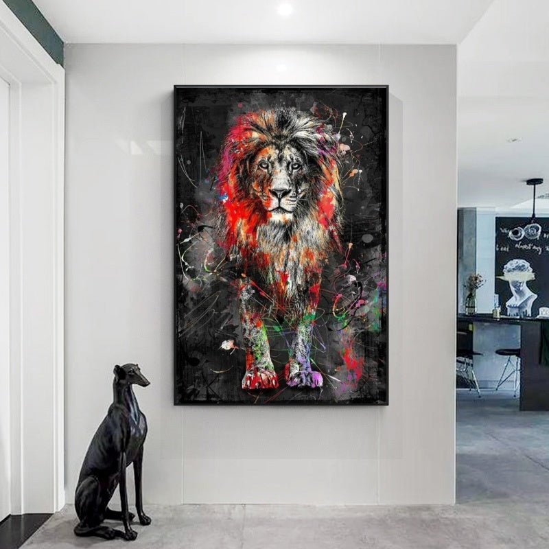 Poster | Färgglatt Lejon