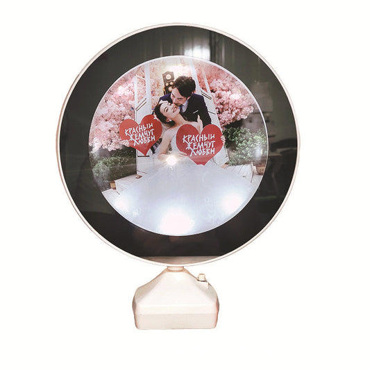 LED-lit Makeup Mirror/Photo Display in One 