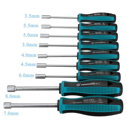 Socket screwdrivers 9PCS - 3-8mm 