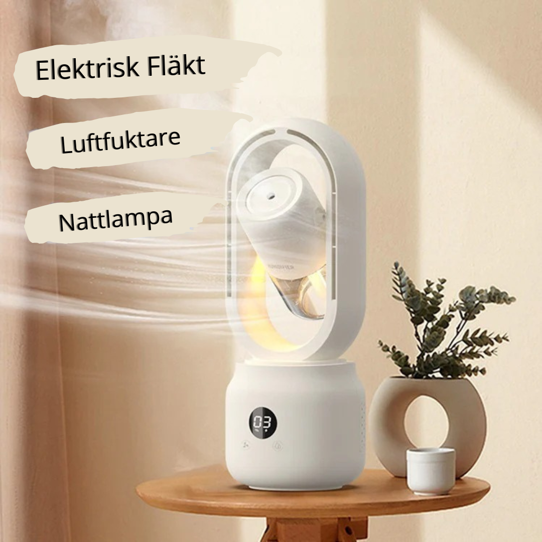 Vattenkyld Luftfuktare + Bladlös Fläkt