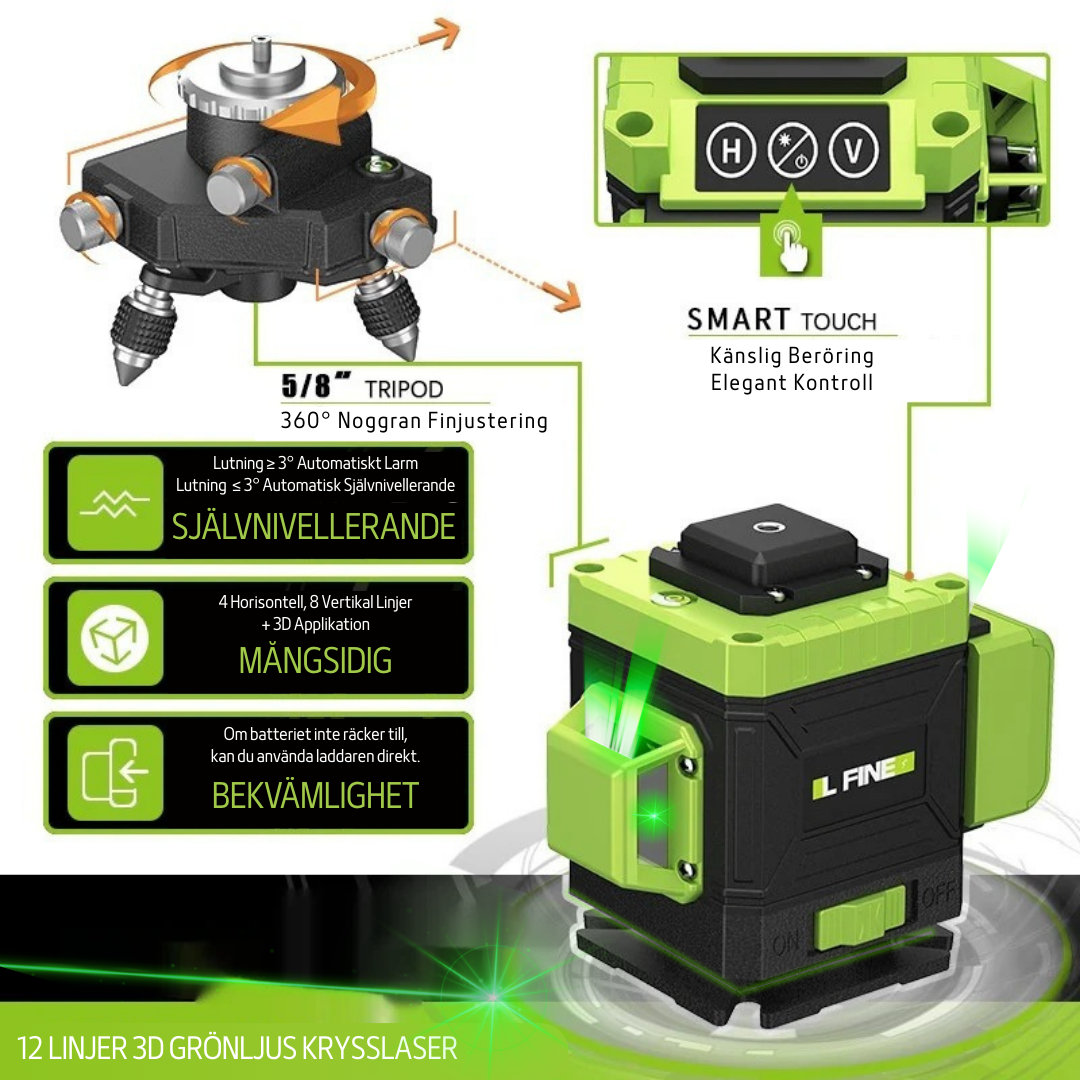 L-FINE Krysslaser LLX360 Grön