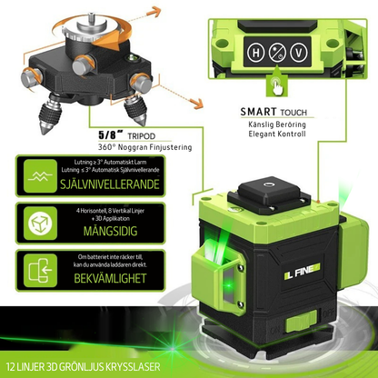 L-FINE Krysslaser LLX360 Grön