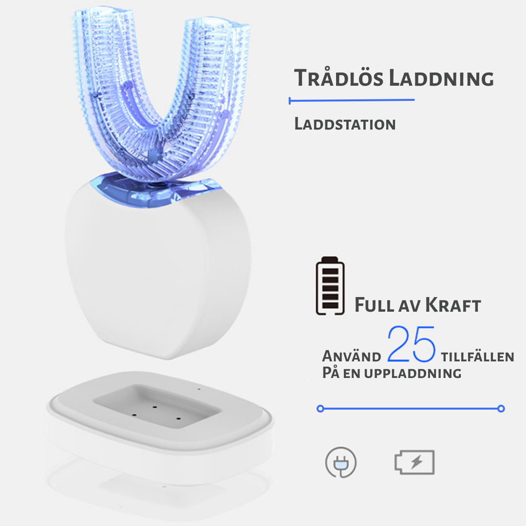 360 ° Helautomatisk Tandborste & Tandblekning blått ljus