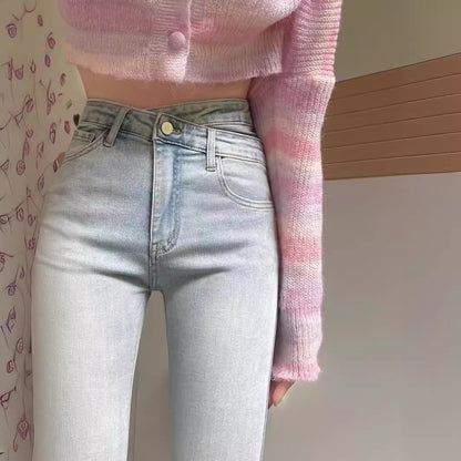 Trendiga Jeans hög midja