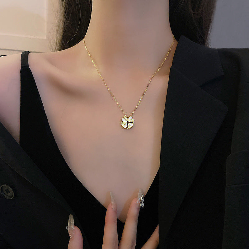 Luxurious Four Leaf Clover Jewelry, Stainless Steel
