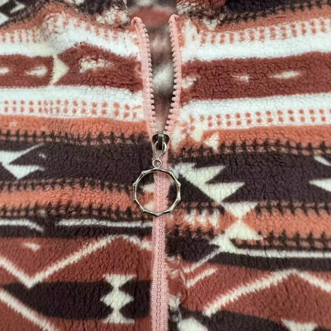 Warm Zip Jacket with pattern