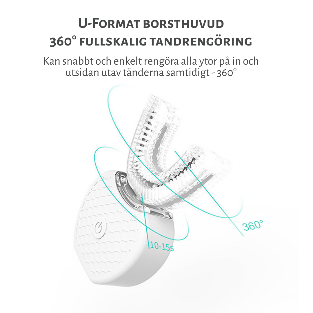 360 ° Helautomatisk Tandborste & Tandblekning blått ljus