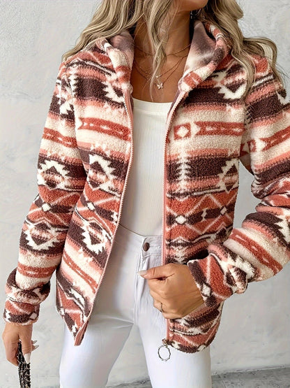 Warm Zip Jacket with pattern