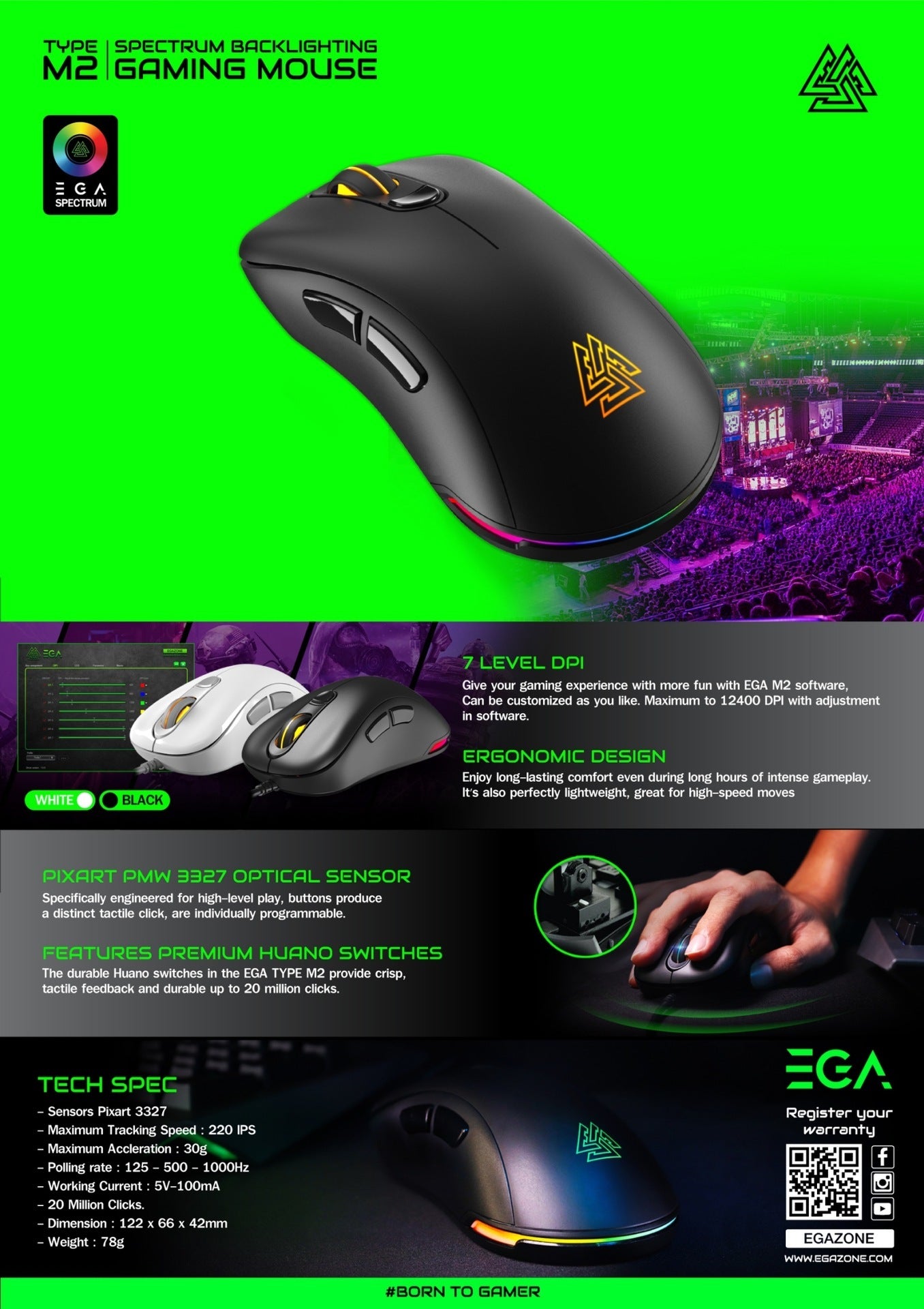 EGAzone M2 - Mekanisk gamingmus