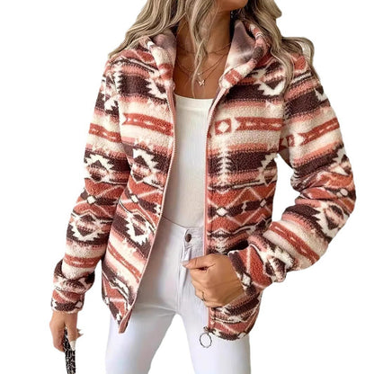 Warm Zip Jacket with pattern