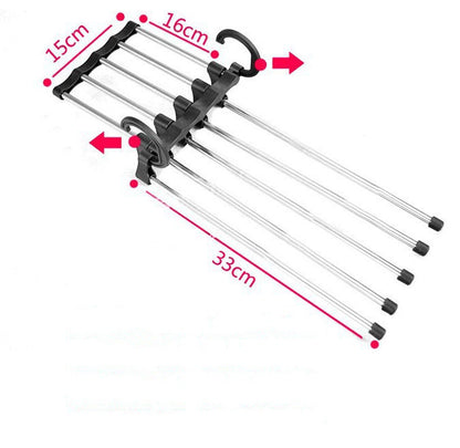 5 in 1 Wardrobe Hanger - Multifunctional in Stainless Steel 
