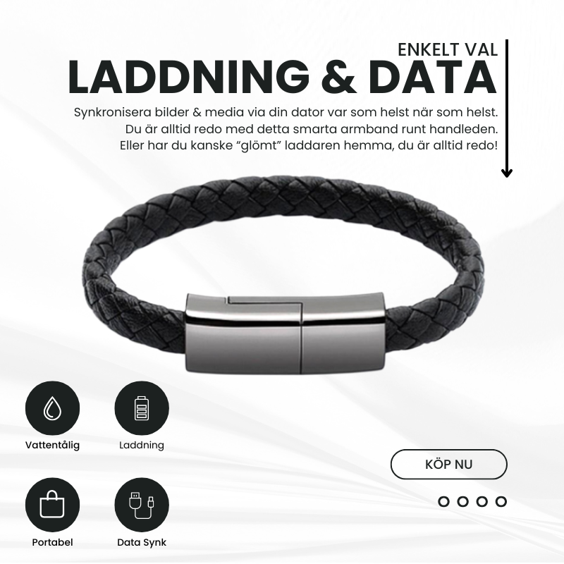 Läderarmband - Laddare USB