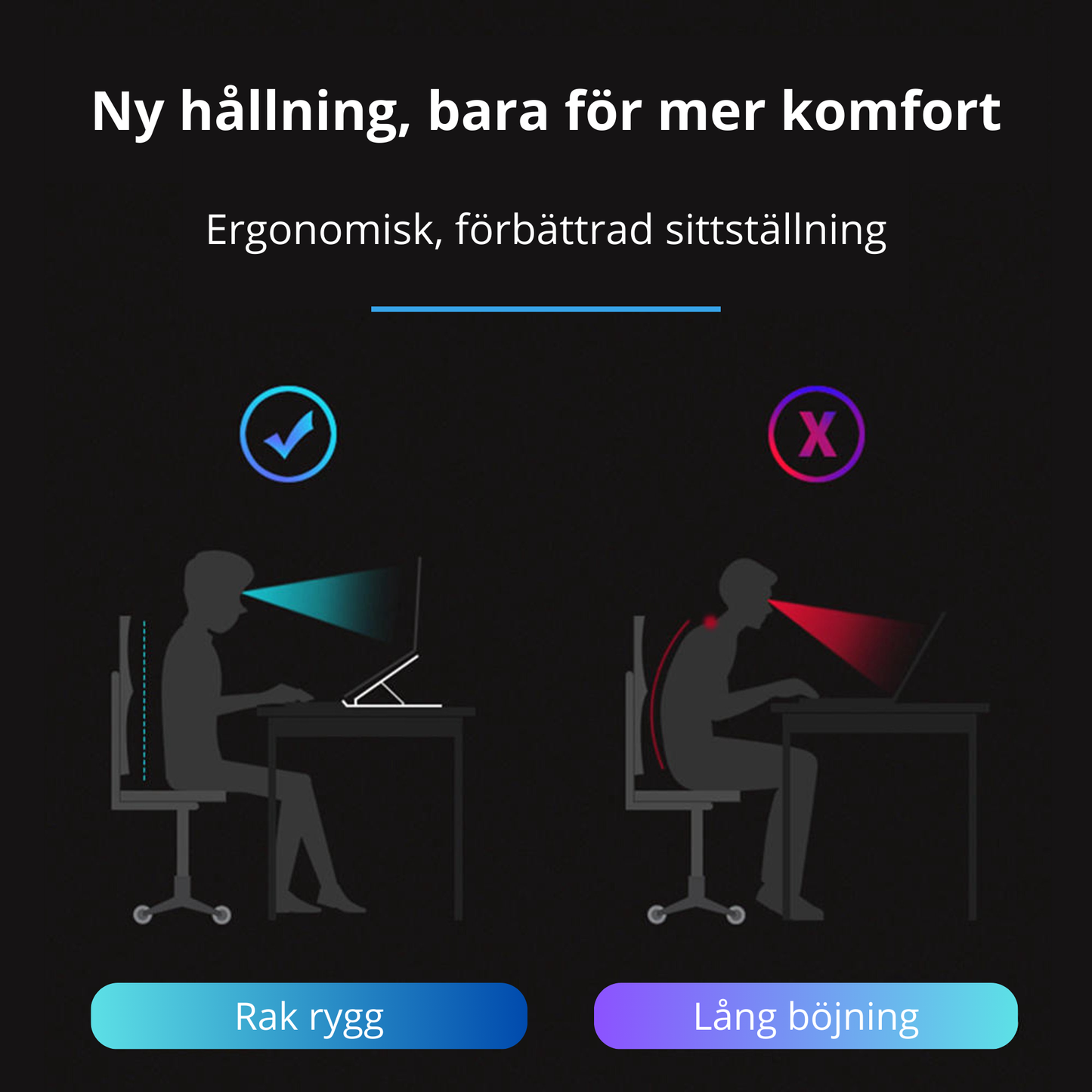 Justerbart Laptop Stativ - Portabel