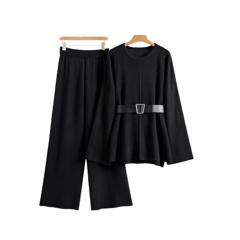 Elegant Top/Bottom with Waist Belt