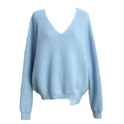 V-ringad Loose And Lazy Style Sweater