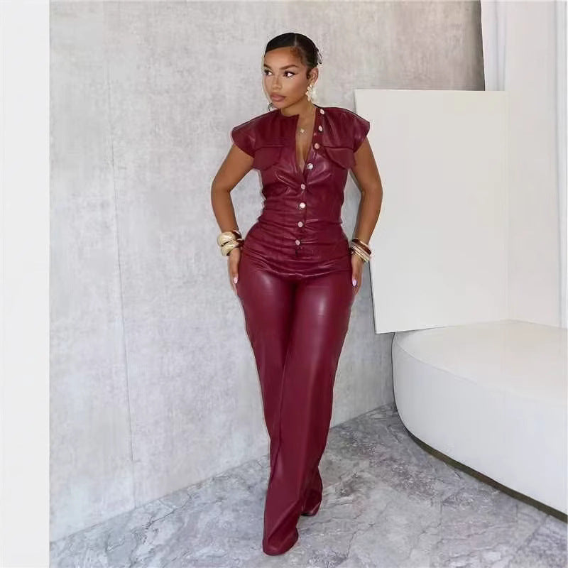 Leather Suit Sleeveless - Women
