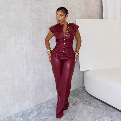 Leather Suit Sleeveless - Women