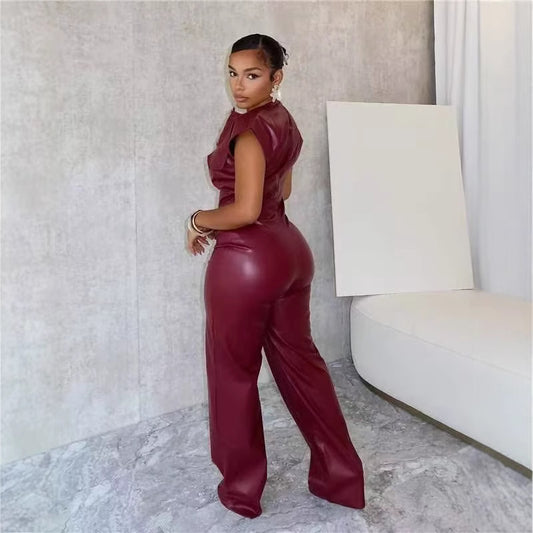 Leather Suit Sleeveless - Women