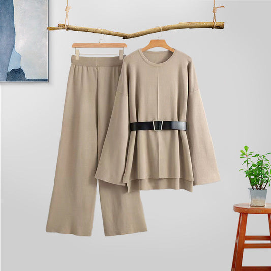 Elegant Top/Bottom with Waist Belt