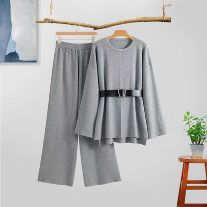 Elegant Top/Bottom with Waist Belt