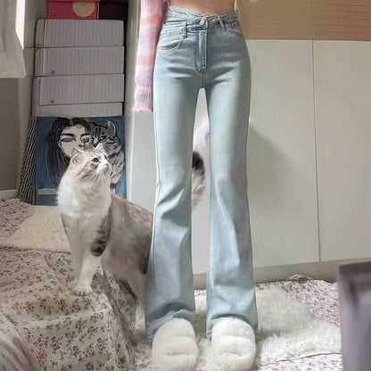 Trendiga Jeans hög midja