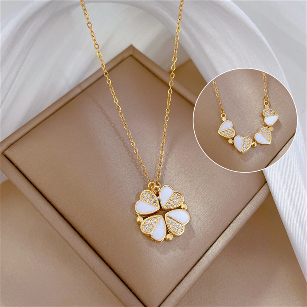 Luxurious Four Leaf Clover Jewelry, Stainless Steel