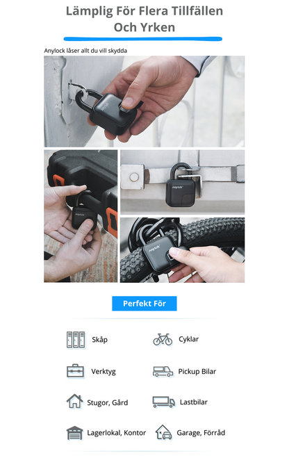 ANYTEK L3 Waterproof Fingerprint Padlock